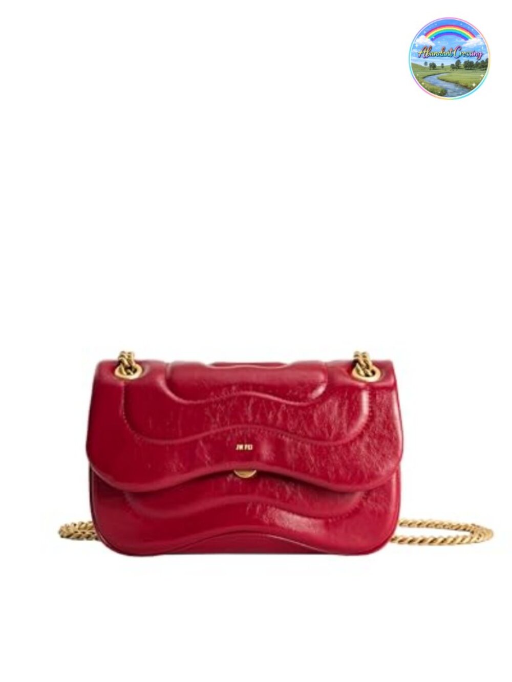 Vegan Leather Quilted Chain Crossbody Bag with Push Lock